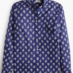 NWT J. Crew Navy Floral Button-Down Shirt